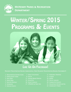 Winter/spring 2015 prOgrams & events