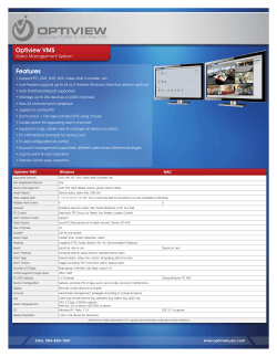 Optiview VMS Spec Sheet