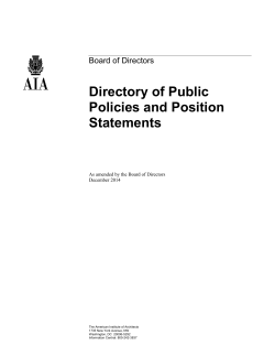 AIA Public Policies and Position Statements