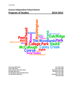 Program of Studies 2014-2015 - Conroe Independent School District