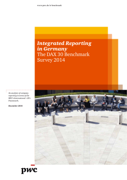 Integrated Reporting in Germany The DAX 30 Benchmark