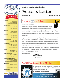 'Vetter's Letter - Allentown Area Corvette Club