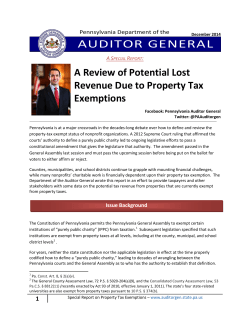 Special Report - Pennsylvania Department of the Auditor General
