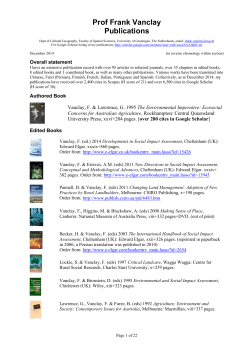 Vanclay, list of publications