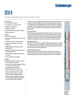 SFIV-II Surface-Controlled Bidirectional Isolation Valve