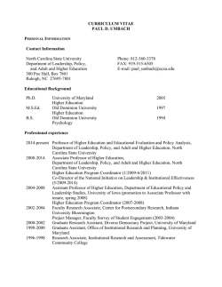 CURRICULUM VITAE PAUL D. UMBACH Contact Information North