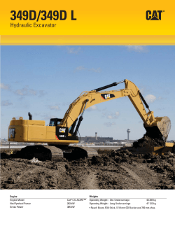 349D/349D L Hydraulic Excavator Specifications