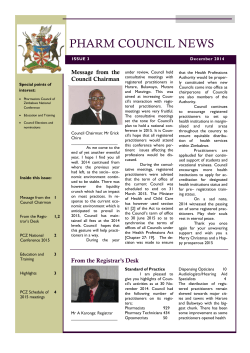 December 2014 - Pharmacists Council of Zimbabwe