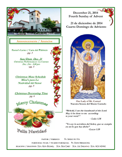 December 21, 2014 Fourth Sunday of Advent 21 de diciembre de