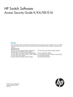 HP Switch Software Access Security Guide K/KA/KB