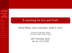 E-matching for Fun and Profit