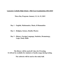 2014-15 Mid-Year Exam Schedule - Lancaster Catholic High School