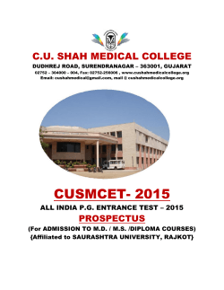 p.g. prospectus 2015 - CU Shah Medical College