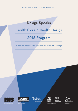 Health Care / Health Design 2015 Program Design Speaks