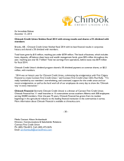 2014 Year End Reults - Chinook Credit Union