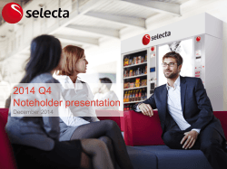 the Selecta Group Q4 2014 Noteholder Presentation