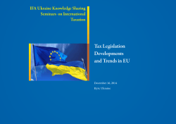 Tax Legislation Developments and Trends in EU