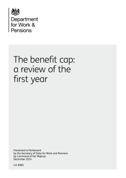 The benefit cap: a review of the first year
