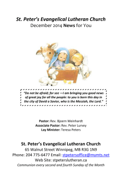 December Newsletter - St. Peter's Evangelical Lutheran Church