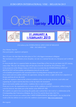 31 JANUARY & 1 FEBRUARY 2015 - Fédération Française de Judo