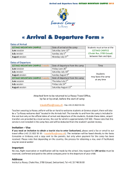 Arrival-Departure Form – Gstaad