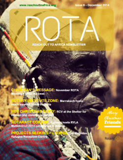 ROTA Newsletter - December 2014 - Lars