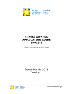 Travel Awards - Canadian Cancer Society