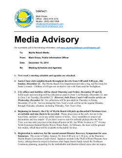 Media Advisory - the City of Myrtle Beach