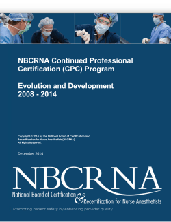 NBCRNA FY 2012 Summary of NCE/SEE
