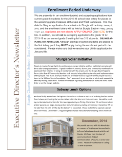 East's Newsletter - Sturgis Charter Public School
