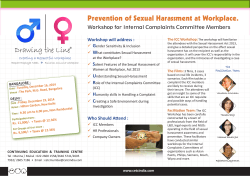 Prevention of Sexual Harassment at Workplace.