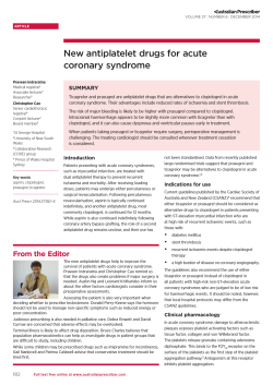 New antiplatelet drugs for acute coronary syndrome