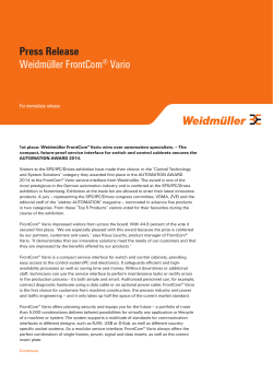 Press Release: Weidmüller FrontCom® Vario wins