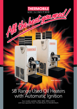 SB Range Used Oil Heaters with Automatic Ignition
