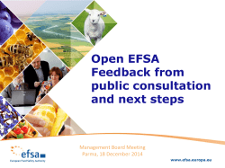 Open EFSA Feedback from public consultation and next steps