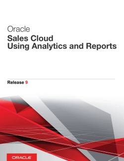 Oracle Sales Cloud Using Analytics and Reports