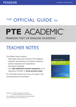 PTE Academic Teacher Notes