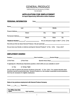 English Application - General Produce Co.