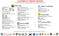 Saturday Night Lights Schedule