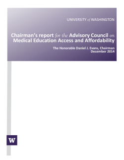 Chairman's report for the Advisory Council on Medical Education