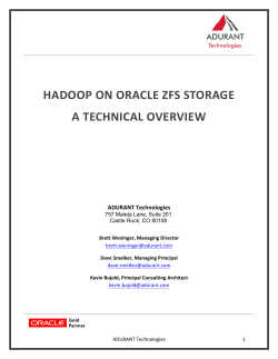 Hadoop on Oracle ZFS Storage Whitepaper_ADURANT