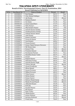 M.Sc. (Environmental Science) Part II