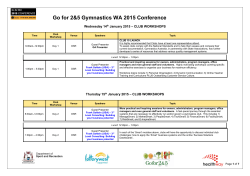 Go for 2&5 GWA 2015 Conference Schedule