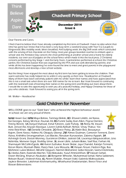 our newsletter - Chadwell Primary School