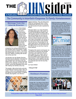 IHN Newsletter - Interfaith Hospitality Network