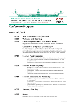 Conference Program - OCM-Conference March 18.-19. 2015