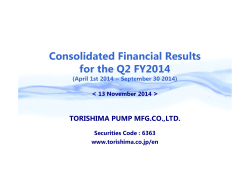 Presentation Material of Consolidated Financial