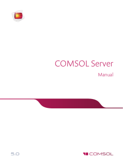 COMSOL Server Manual