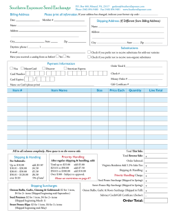 mail-in order form - Southern Exposure Seed Exchange