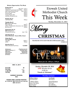 Weekly Announcements 12-21-14 - Etowah United Methodist Church